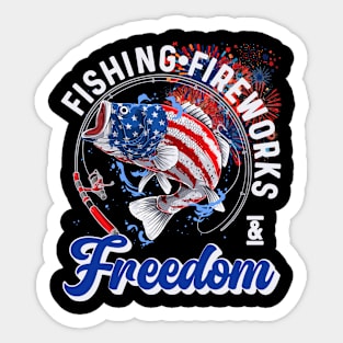 FISHING FIREWORKS AND FREEDOM Sticker